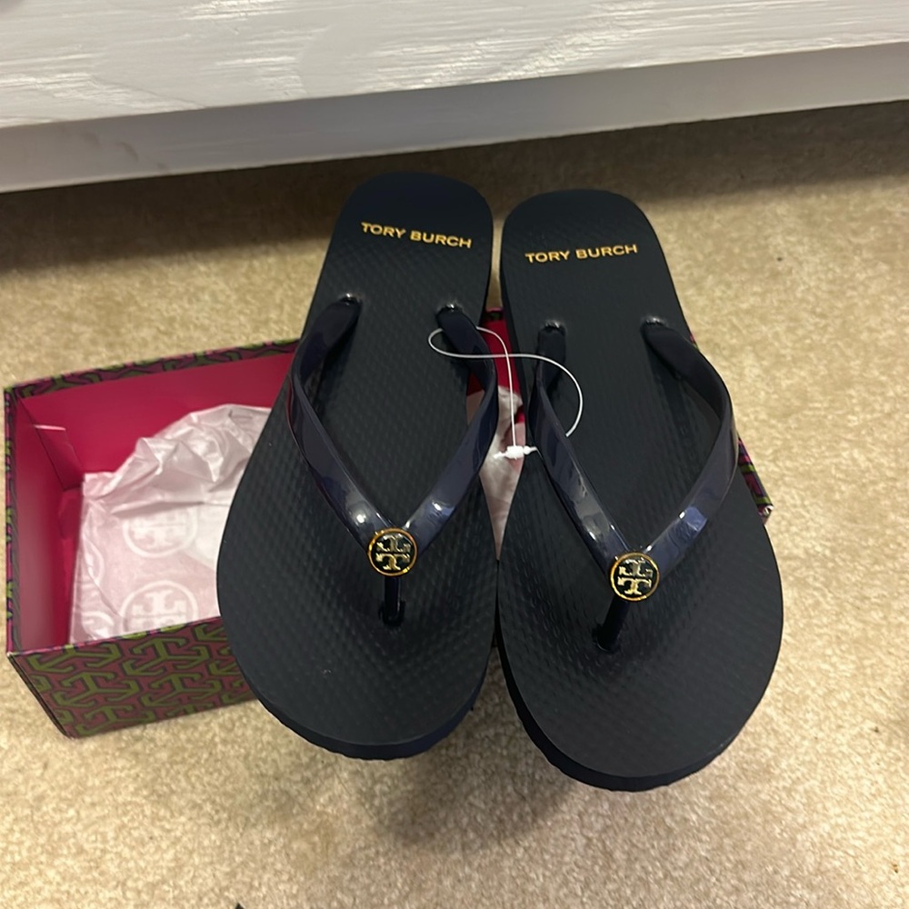 BRAND NEW Navy Tory Burch Flip-Flops